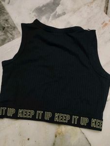 Black Cropped Tank Top