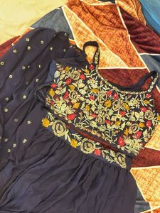 Elegant Navy Blue Lehenga Choli Set