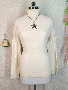 Evisu Cream Turtleneck Sweater