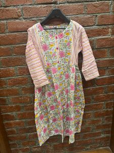 Floral Print Cotton Kurta