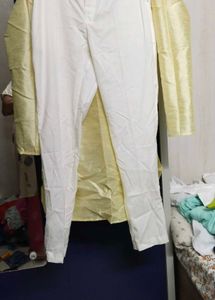 Men's Yellow Silk Kurta