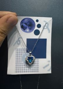Heart-Shaped Blue Gem Necklace