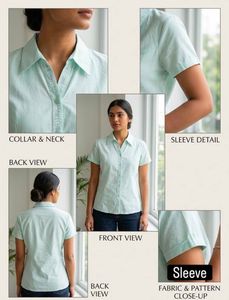 Light Blue Collared Short Sleeve Shirt