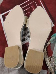 unused Sparkling Embellished Transparent Sandals