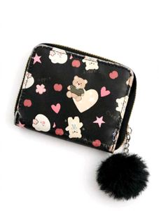 Cute Bear Wallet with Pom