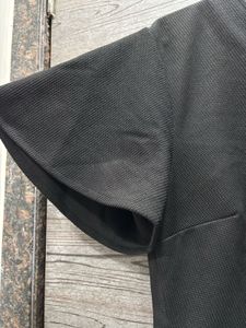 Chic Black Ruched Mini Dress
