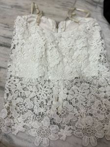 White Lace Corset Top