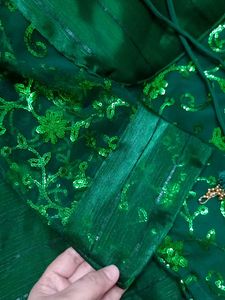 Stunning Emerald Green Kurta Set with Sequins