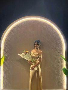 Elegant Gold Off-Shoulder Gown