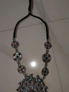 Ethnic Silver Tone Necklace