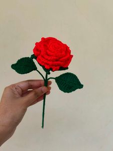 Crochet Red Rose - Handmade
