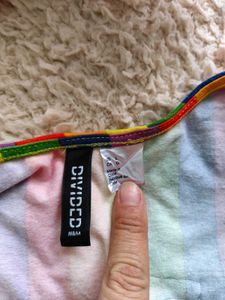 H&amp;M  : Rainbow Striped Cropped Tank Top