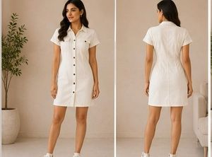 Chic White Button-Down Shirt Dress