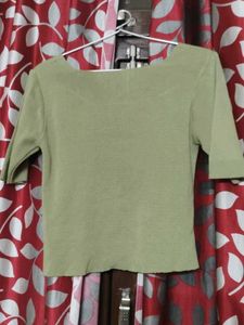 Olive Green Square Neck Top