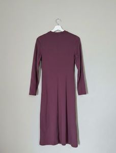 Burgundy Long Sleeve Midi Dress
