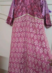 Pink Sequined Ethnic Gown
