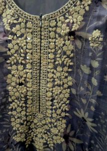 Embroidered pastel purple Floral Kurta