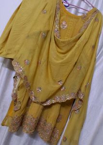 Yellow Embroidered Kurta Set