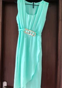 Unused Sea Green Knee Length Dress