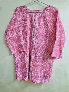 Pink Striped Cotton Kurta