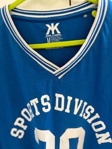 Oversized Blue Sports Division Graphic Tee