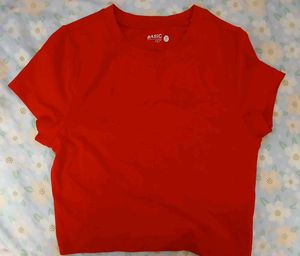 Red Cropped T-Shirt