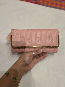 Cute Pink Floral Clutch Wallet