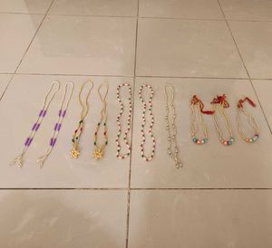 10 Pieces Assorted Beaded Haar Mala Necklaces
