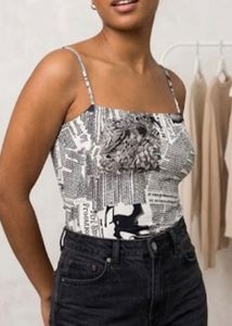 Newspaper Print Cami Top