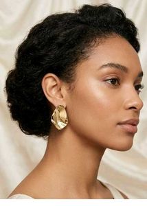 Abstract Gold Plated Tone Drop Earrings