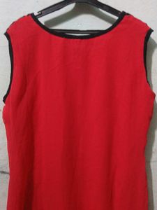 Red Kurta with Black Embroidery