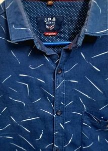Men's Stylish Blue Patterned Shirt