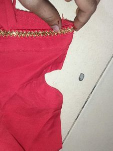 Vibrant Red Anarkali Style Gown