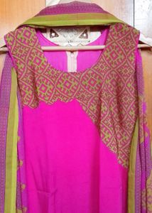 silk 3piece pant suit with dupatta
