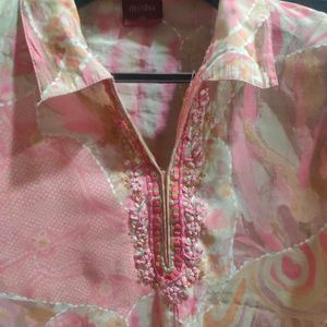 Pastel Pink Printed Kurti | Soft Fabric | Casual W