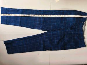 Men's Navy Blue Checkered Blazer