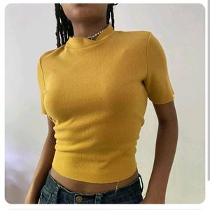 Zara Mustard Knitted Top