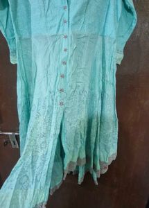 Aqua Printed Kurta &amp; Leggings Set