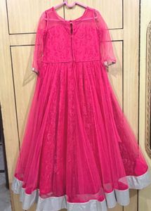 Stunning pink &amp; Silver Festive Anarkali Gown