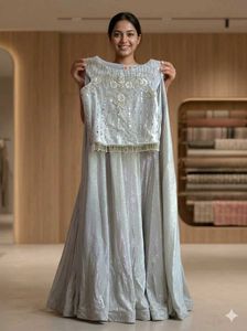 Embellished Ethnic Blouse and lehenga