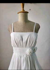 Elegant White Bubble Hem Dress