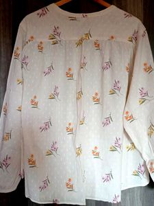 Cute Floral Print Button-Up Top