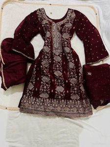 Elegant Maroon sharara Set