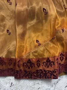 Golden Embroidered Ethnic Skirt