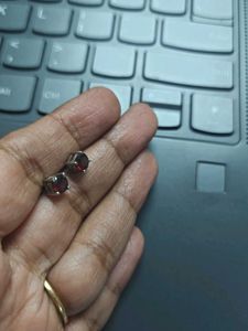 Pure Silver Elegant Garnet Stud Earrings