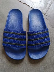 ADIDAS Blue Striped Sliders