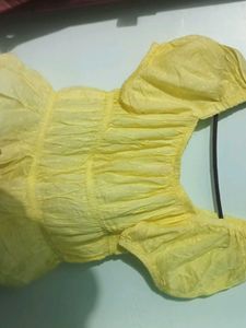 light Yellow Peplum Top