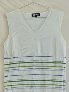 Kasper V-Neck Striped Sleeveless Top