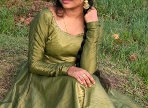 Elegant Olive Green Anarkali Gown