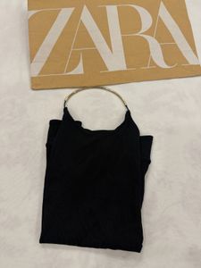 backless zara  golden ring neck top